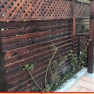 饰碳化木围墙板栏杆实木栅栏门 防腐木栅栏花园围栏庭院护栏户外装