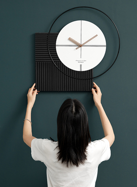 北欧风轻奢时钟表挂钟个性创意背景墙面挂件装饰艺术现代简约时尚