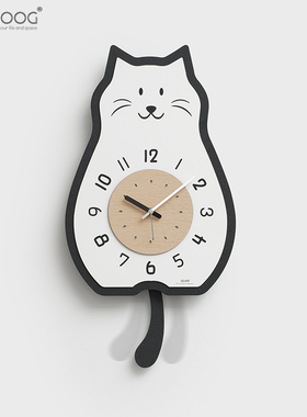 EMITDOOG免打孔奶油风挂钟客厅钟表餐厅2026新款简约现代时钟挂墙