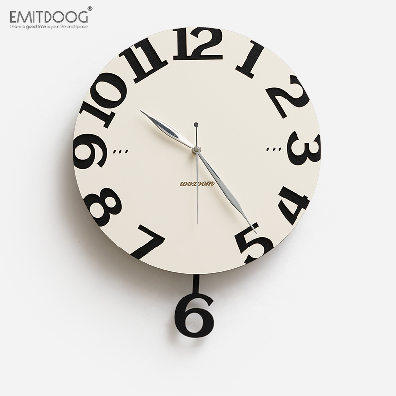 客厅餐厅创意钟表奶油简约风