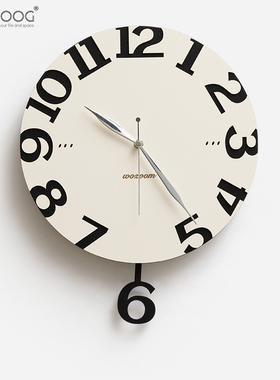 EMITDOOG免打孔家用装饰艺术时钟表摆钟挂墙挂钟客厅创意2026新款