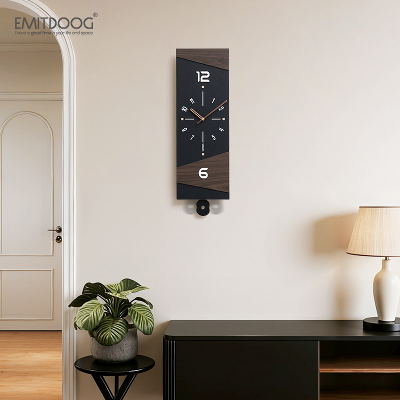 EMITDOOG免打孔中古风艺术挂钟客厅家用轻奢创意时钟表挂墙高级感,家居饰品,挂钟,淘宝优惠券,粉丝福利购,淘宝优惠卷
