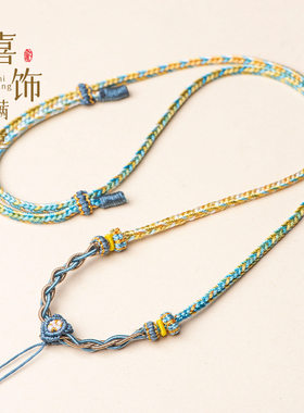 可调节黄金佛牌和田玉翡翠项链绳
