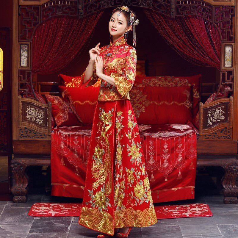 Tang costume Hanfu Wedding dress Coronet Xiapei Tailing The skirt Wedding dress full dress Spring Hijab thickeningin the Women's clothing/Boutique , Wedding/Cheongsam/Formal dress , Cheongsam  category - from Buy2taobao.com to provide professional Taobao agent buy service