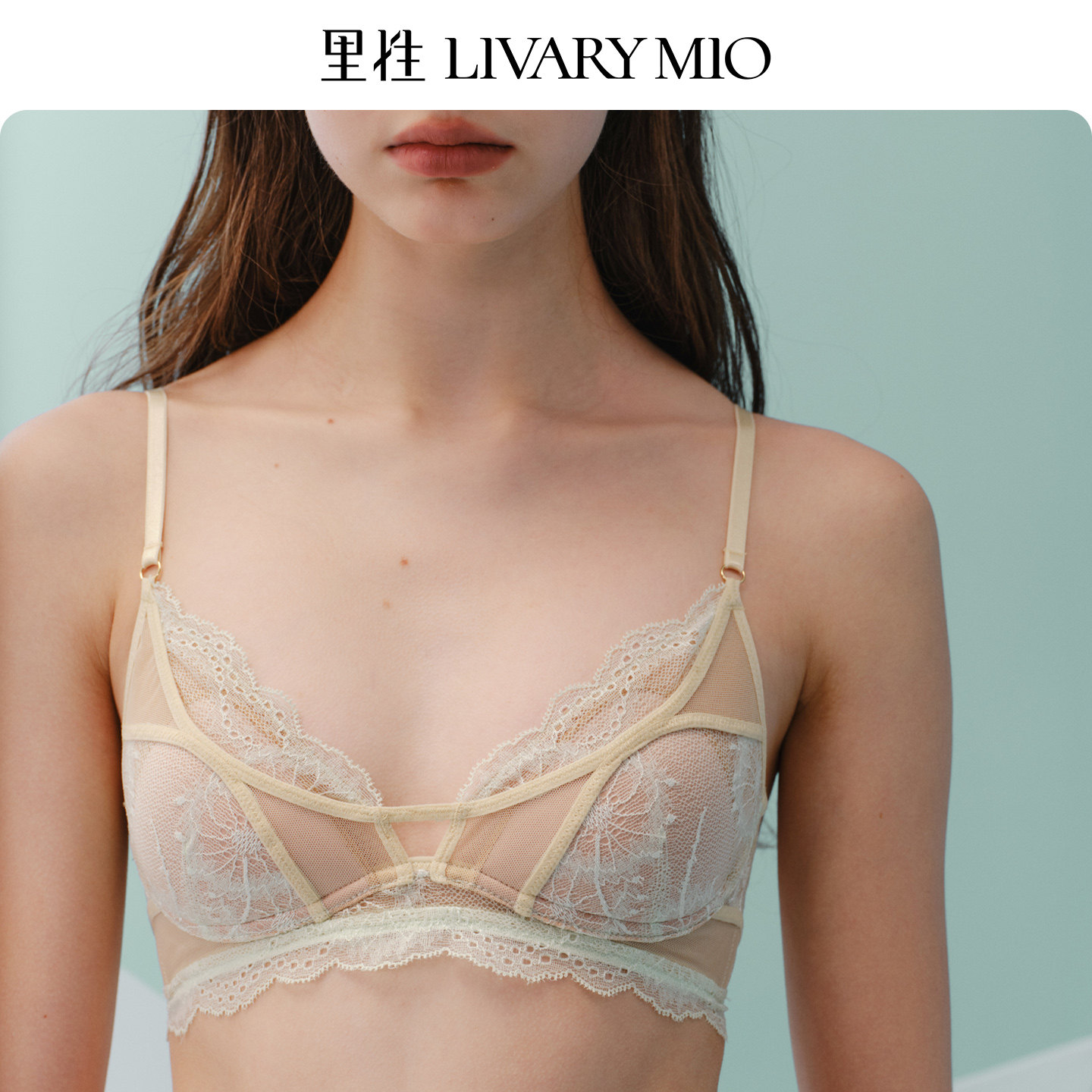 里性 LIVARY MIO 遐想 性感蕾丝拼网纱3/4杯无钢圈文胸