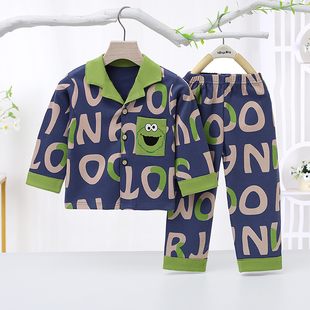 100%纯棉儿童睡衣男童女童春秋全棉家居服柔软舒适空调服睡衣套装