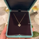 Lγпп交叉项链纯银镀黄金色 女字母X四钻锁骨链镶钻十字架气质