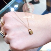 日本Coco锁头项链 纯银镀18K黄金锁骨链情人节定情锁简约钥匙百搭
