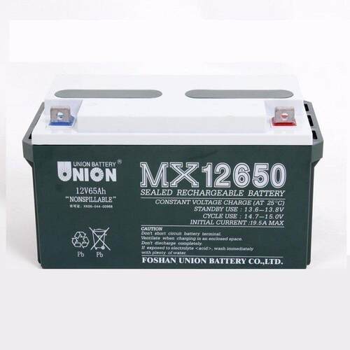友联UNION蓄电池MX12650 12V65AH 机房备用应急 发电系统用