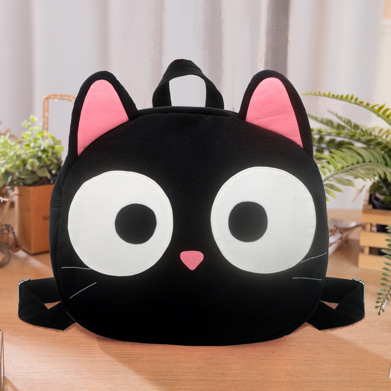 kine猫小黑猫棉布儿童卡通双肩包小众包包日系可爱休闲后背包女士