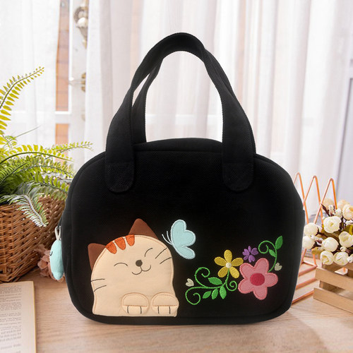kine猫进口戏蝶花园猫手工帆布包