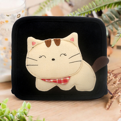 Kine猫 开心猫布艺 大容量双拉链短款钱包可爱少女心小众设计学生