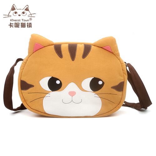 日本设计kine猫纯棉猫立体斜挎包