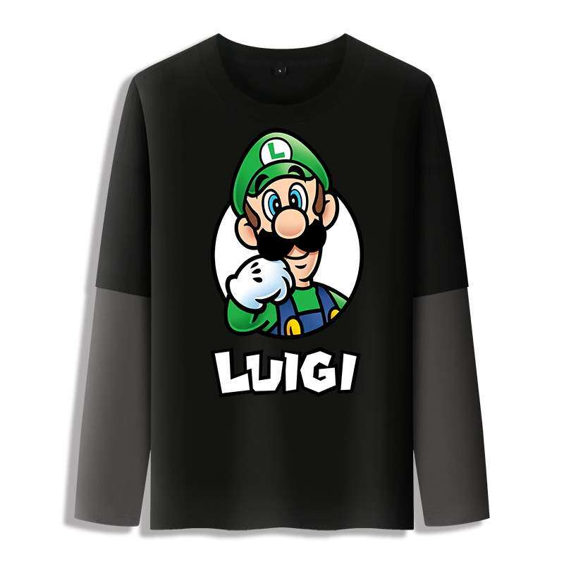 周边衣服长袖春秋新款就落肩t恤超级玛丽游戏马里奥兄弟库巴耀西|ruв категории Мужская одежда, футболка - от Buy2taobao.com для оказания профессиональной услуги покупки агента Taobao