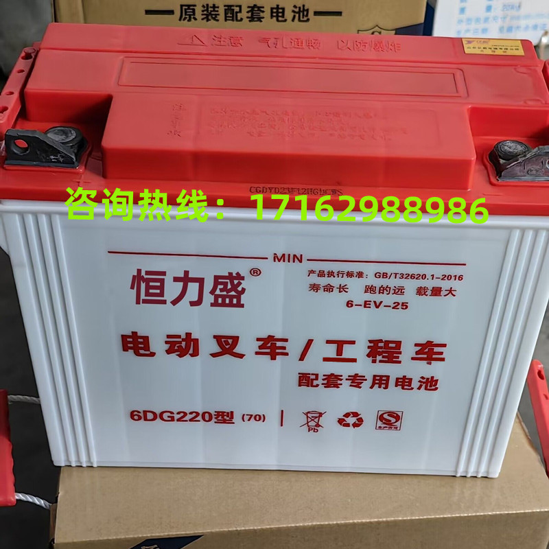 恒力盛拉货三轮车水电瓶6DG220型