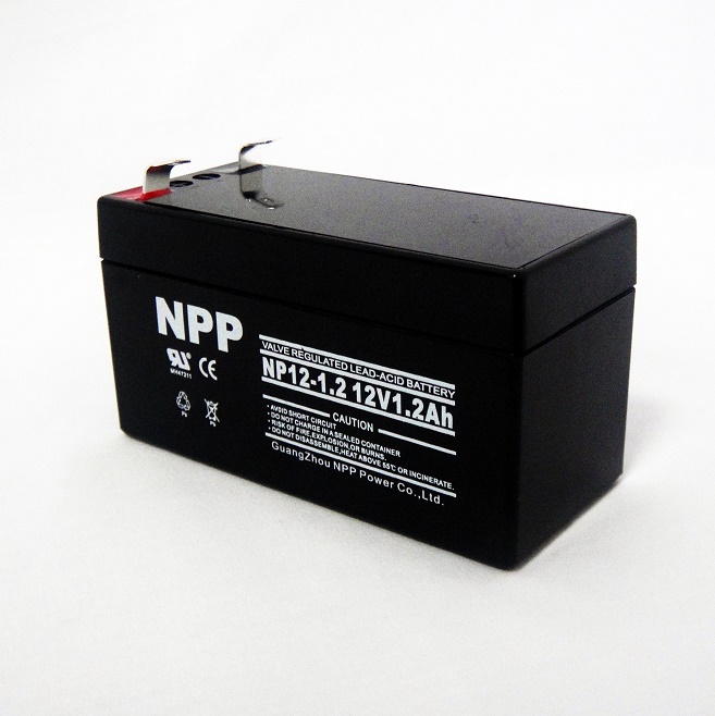 NPP耐普蓄电池NP12-1.2 12V1.2AH 铅酸电池适用报警器 扩音机 GPS