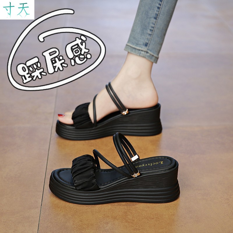 坡跟厚底凉鞋女款夏2026