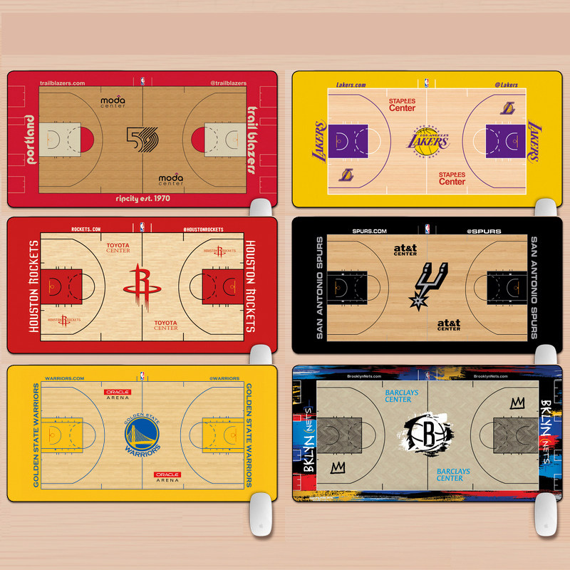 芒客 篮网篮球场地板超大鼠标垫湖人詹姆斯科比库里键盘桌垫定制
