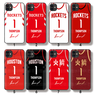 芒客 NBA火箭队1号阿门 汤普森球衣手机壳杜兰特硅胶软壳申京保护套适用于iQOO12 neo9spro+玻璃壳VIVO y200i