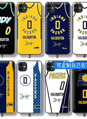 芒客 步行者0号球衣哈利伯顿Haliburton小羊皮质全包手机壳包镜头防摔硅胶软壳适用于一加13三星S23U荣耀300p