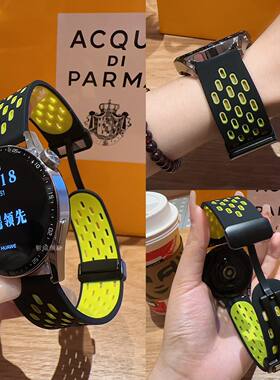 适用谷歌手表表带pixel watch4/3/2矽胶磁吸谷歌pixel watch洞洞