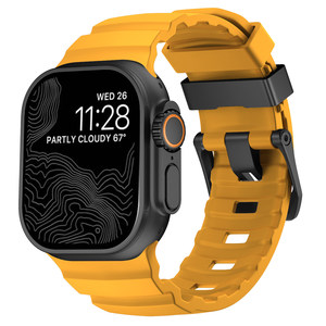 适用硬汉硬派风苹果手表表带Ultra运动矽胶applewatch11金属扣iwa