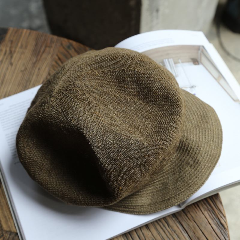 亚麻透气宽松报童帽鸭舌帽