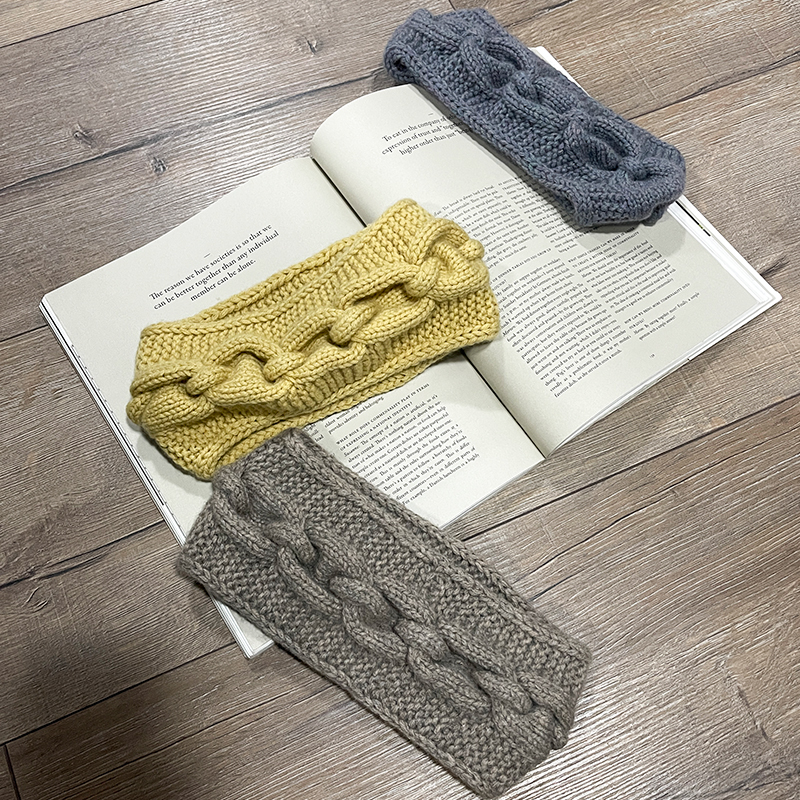 美丽诺羊毛羊绒发带手工编织