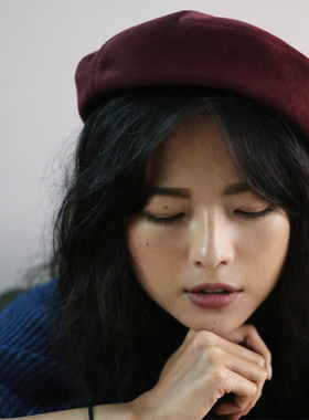 Lion~法式beret 独家定制日本进口麂皮绒贝雷帽蓓蕾帽画家帽男女