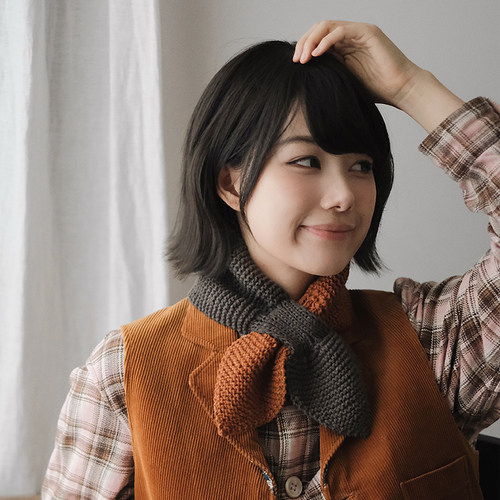 Lion～追秋 手工编织彩点拼色美丽诺羊毛毛线发带围脖秋冬男女