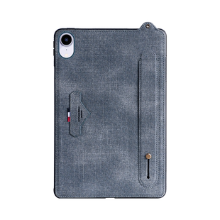 适用于ipadmini7平板电脑保护套苹果mini6后盖壳牛仔布手持腕带支架迷你6代可磁吸咐笔商务A2567简约软壳全包