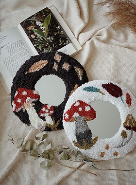 Ciciglobuy小众设计师款手工蘑菇桌面镜子装饰镜摆件化妆镜