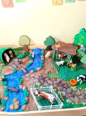 小众设计师款手工毛毡场景拼搭拼建搭建布景地垫玩具