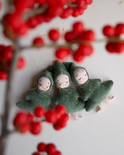 饰礼物 Ciciglobuy小众设计师手工布艺圣诞树娃娃圣诞树挂件节日装