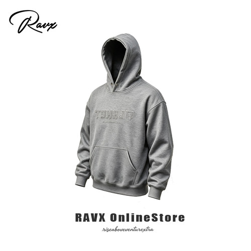 RAVX【蜂巢纹】500g重磅连帽卫衣