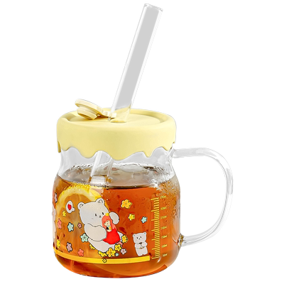 原创高硼硅玻璃卡通水杯