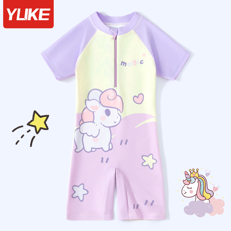 儿童泳衣女孩连体2025新款冬季女童中大童专业训练游泳衣宝宝泳装