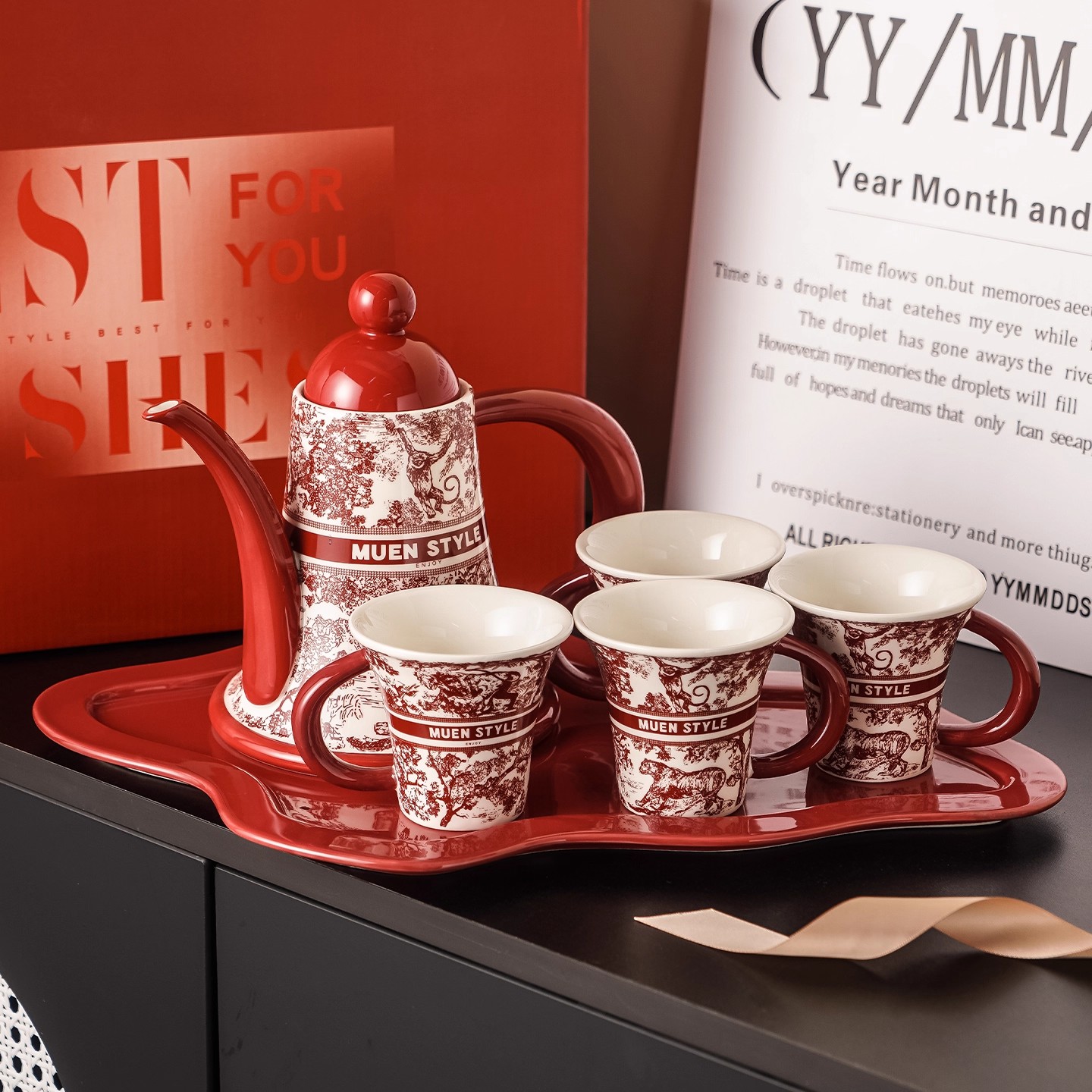 轻奢水具套装带高档礼盒送人有面