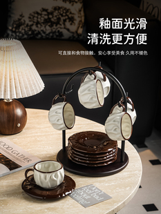 高颜值褶皱陶瓷耐高温杯子套装家用客厅招待客人精致水壶杯具套装