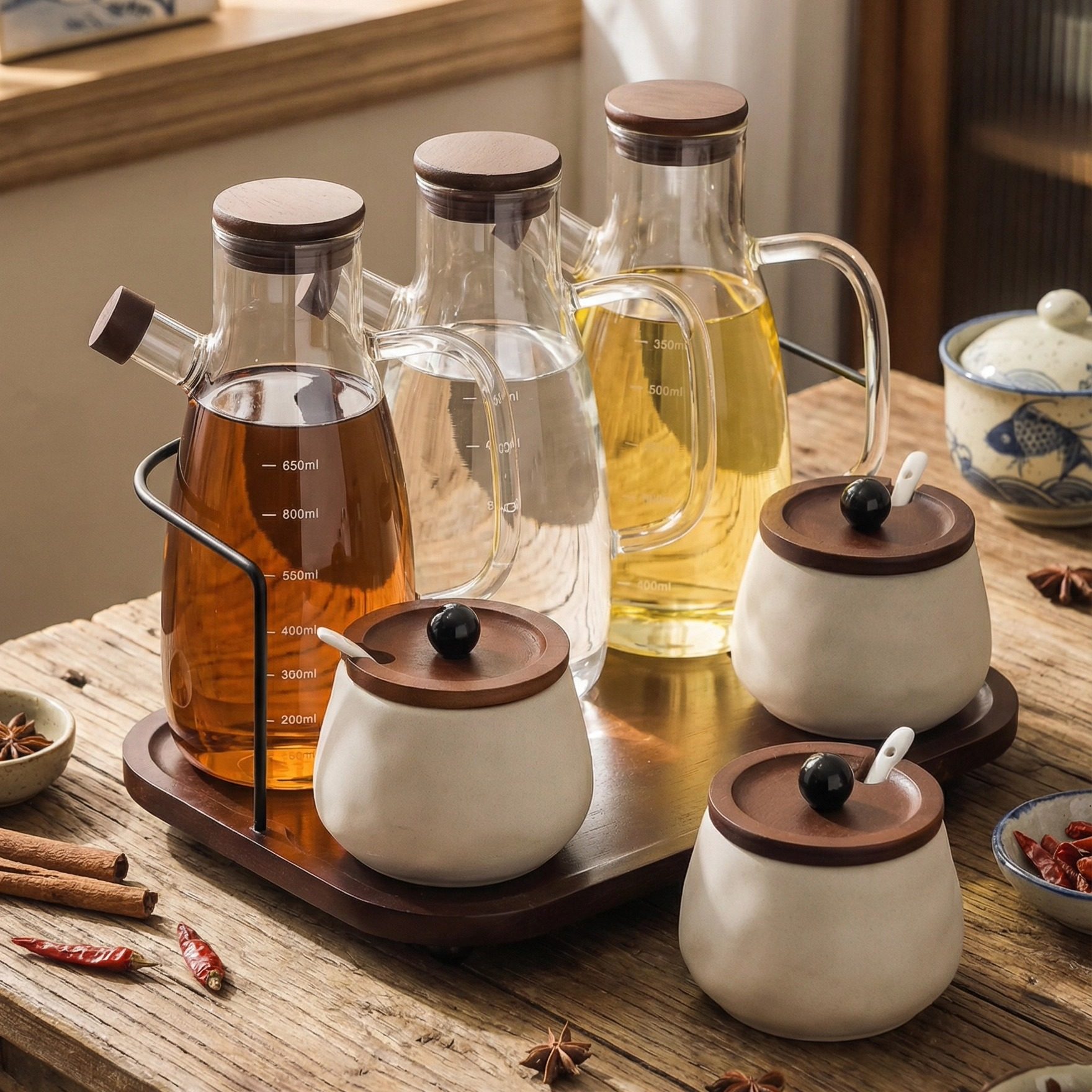 高颜值复古调料罐厨房家用盐罐油罐调味罐轻奢陶瓷调料罐组合套装,厨房/烹饪用具,调味瓶罐/调料研磨器,淘宝优惠券,粉丝福利购,淘宝优惠卷