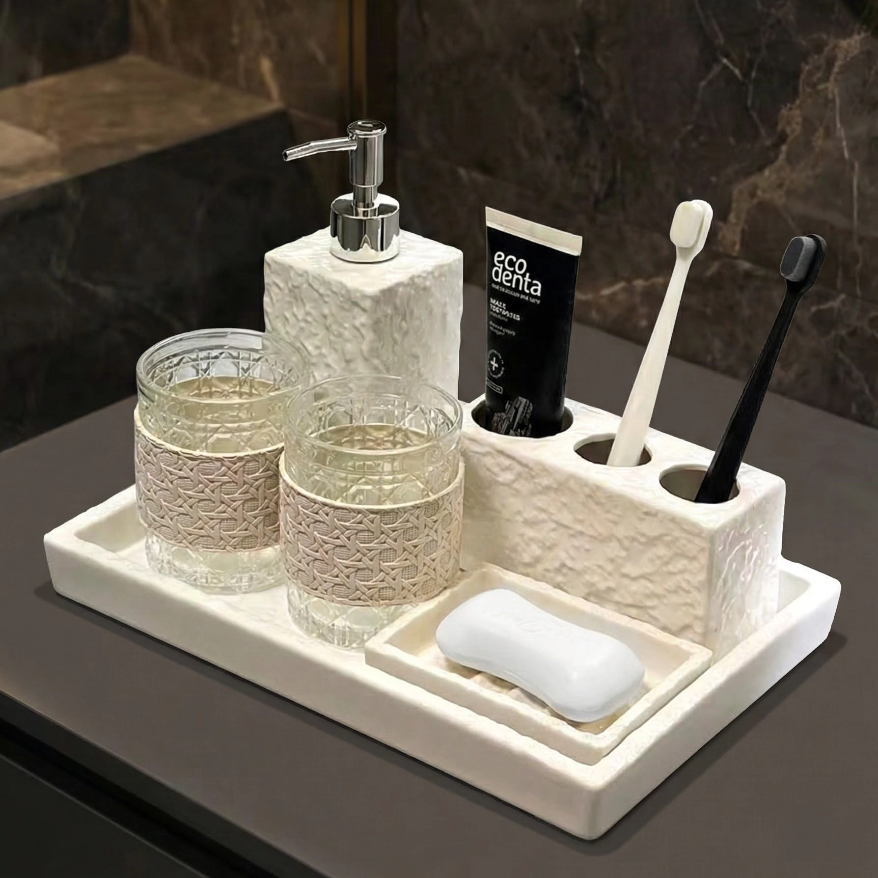 浴室高颜值电动牙刷架卫生间台面洗漱杯牙刷牙膏置物架套装收纳,家庭/个人清洁工具,洗漱杯,淘宝优惠券,粉丝福利购,淘宝优惠卷