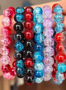 马卡龙水染瓷珠手串男女情侣爆款