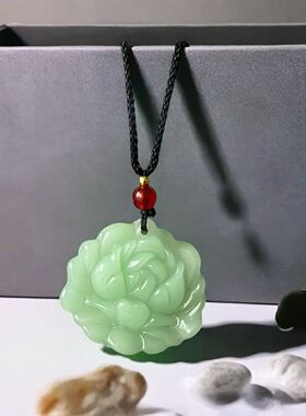 仿和田玉吊坠男女款玉佩白玉莲花