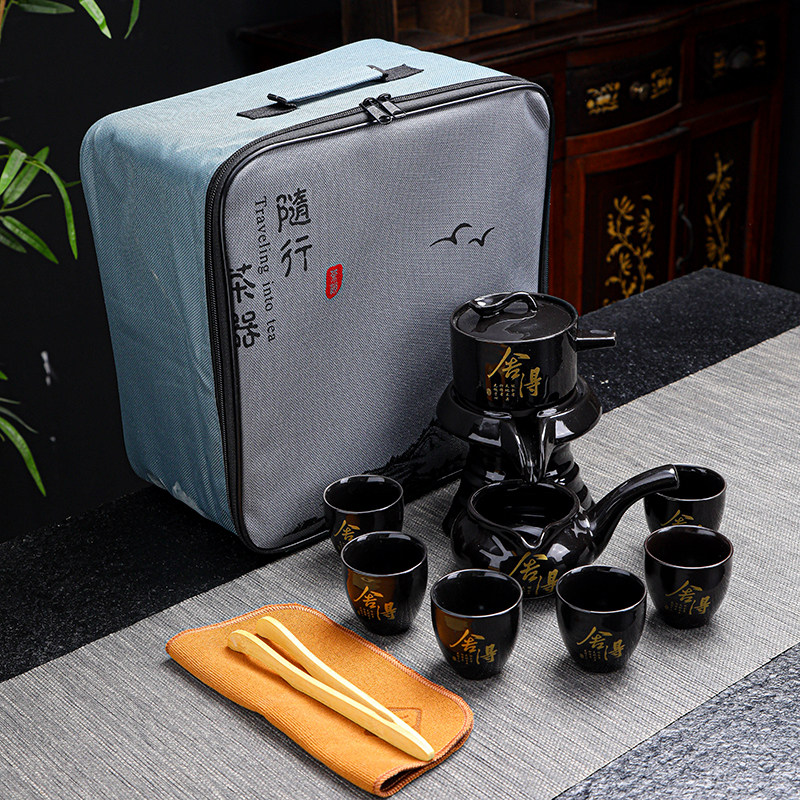 家用自动懒人茶具全自动一整套石磨陶瓷泡茶功夫茶壶套装全套