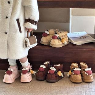 2025加厚抗寒女童大棉面包鞋 ASM 卡通布偶卡皮巴拉儿童雪地靴冬季