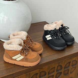 子2025冬加绒加厚女童短靴小童 宝宝雪地靴男宝鞋 ASM 儿童高帮棉鞋