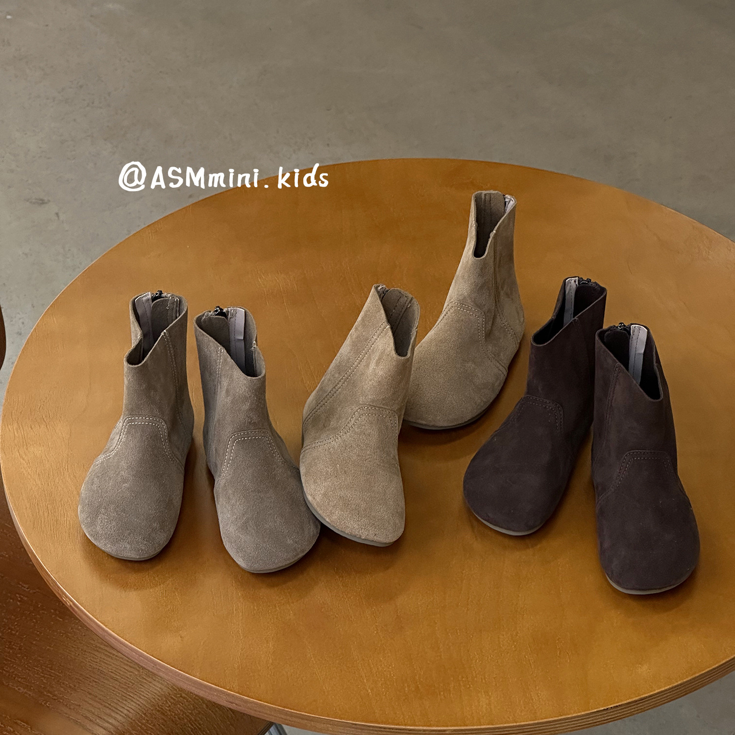 ASM韩版复古儿童马丁靴秋冬加绒