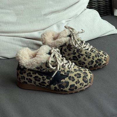 NIXIL美拉德豹纹复古儿童德训鞋