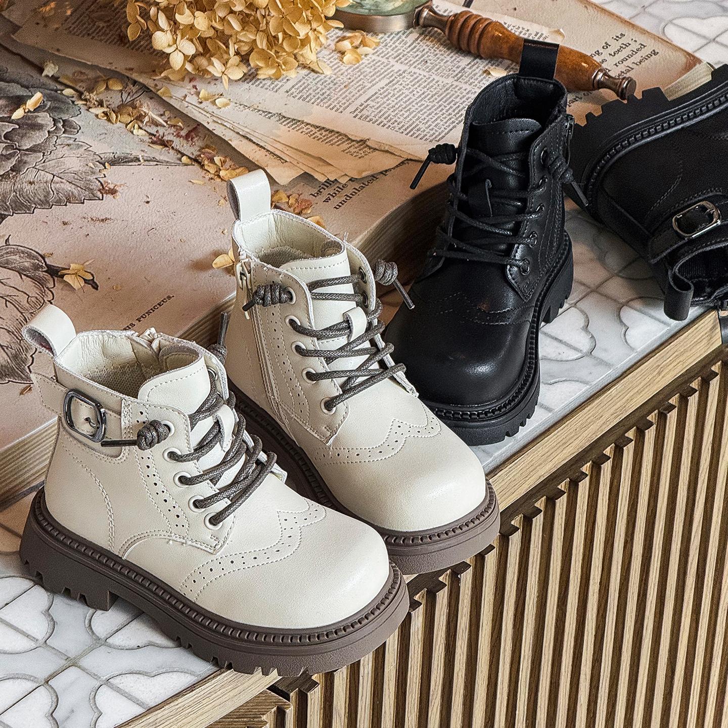 NIXIL儿童马丁靴女童短靴皮靴