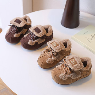 儿童棉鞋女童超好看冬鞋2025新款加绒保暖毛毛鞋男宝宝德训运动鞋